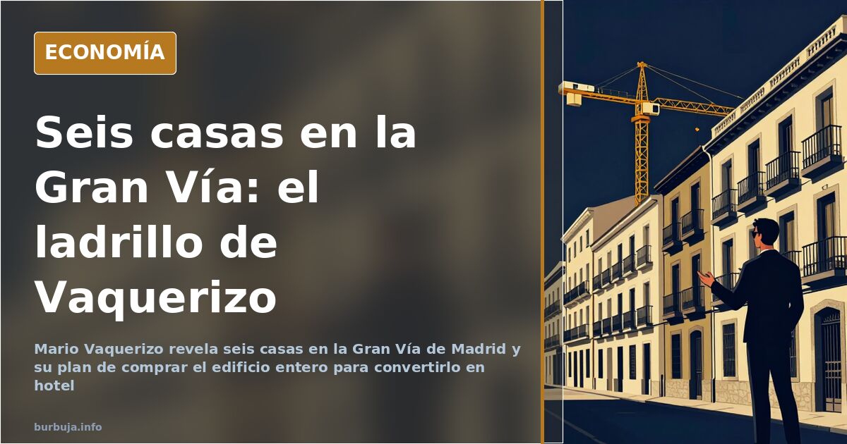 Vaquerizo revela seis casas en Gran Vía: «Creo en el ladrillo»