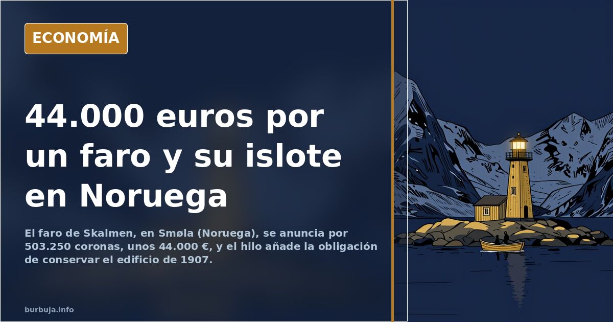 En Noruega se vende un islote con faro de 1907 por 44.000 euros