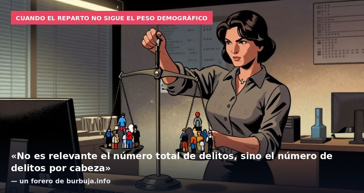 Cuando el reparto no sigue el peso demográfico: «No es relevante el número total de delitos, sino el número de delitos por cabeza» — un forero de burbuja.info