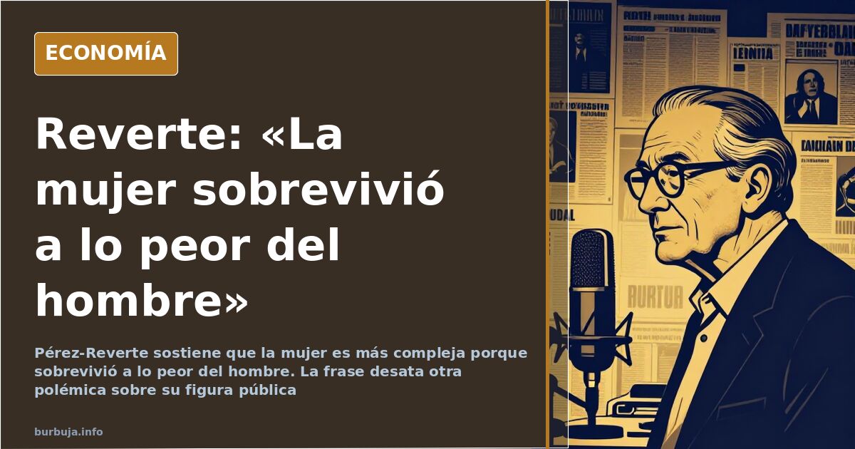 Escritor veterano con gafas frente a un micrófono rodeado de recortes de prensa sobre la polémica
