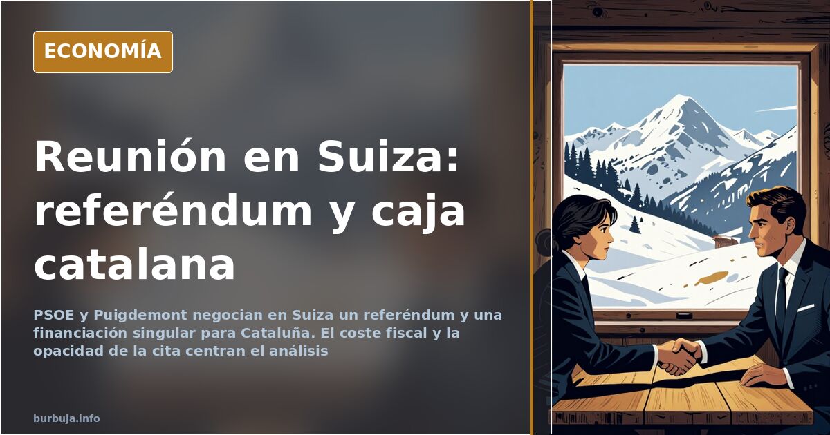 PSOE y Puigdemont negocian en Suiza referéndum y financiación singular