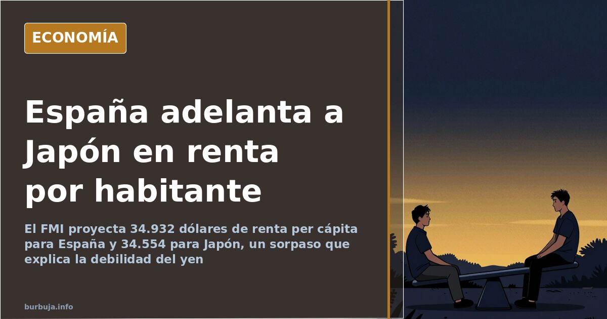 España supera a Japón en renta per cápita nominal por primera vez