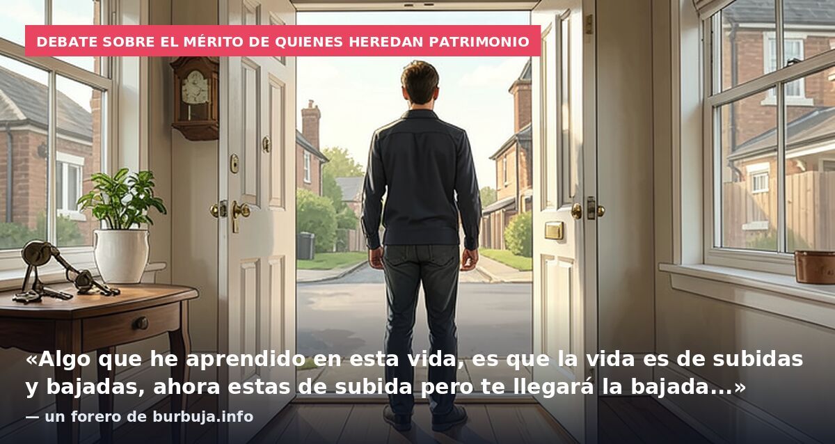 Debate sobre el mérito de quienes heredan patrimonio: «Algo que he aprendido en esta vida, es que la vida es de subidas y bajadas, ahora estas de subida pero te llegará la bajada...» — un forero de burbuja.info