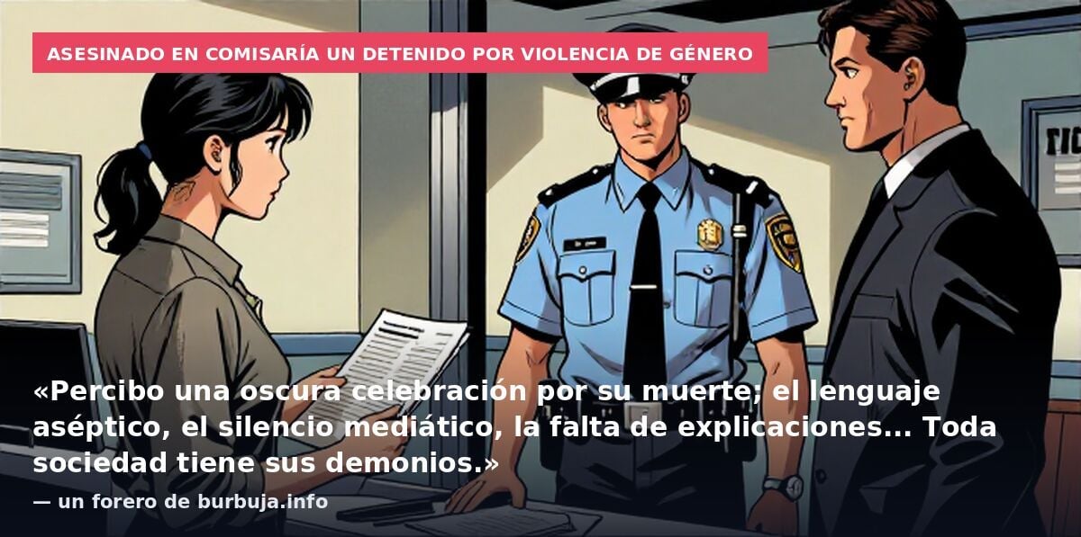 Asesinado en comisaría un detenido por violencia de género: «Percibo una oscura celebración por su muerte; el lenguaje aséptico, el silencio mediático, la falta de explicaciones... Toda sociedad tiene sus demonios.» — un forero de burbuja.info