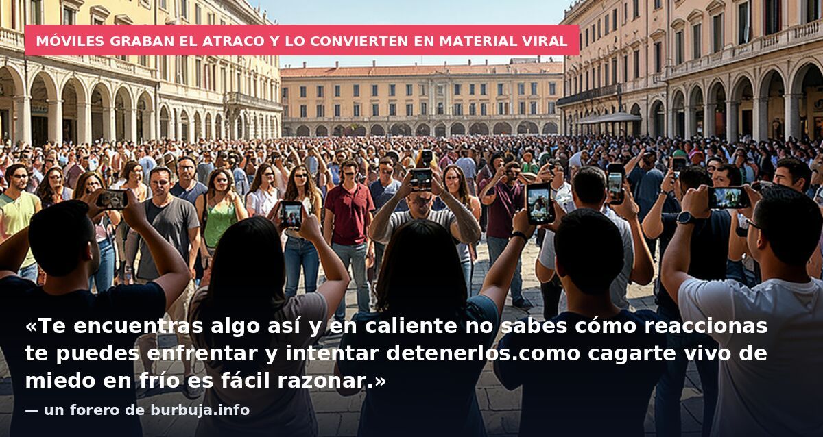 Móviles graban el atraco y lo convierten en material viral: «Te encuentras algo así y en caliente no sabes cómo reaccionas te puedes enfrentar y intentar detenerlos.como cagarte vivo de miedo en frío es fácil razonar.» — un forero de burbuja.info