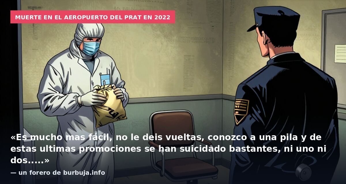 Muerte en el aeropuerto del Prat en 2022: «Es mucho mas fácil, no le deis vueltas, conozco a una pila y de estas ultimas promociones se han suicidado bastantes, ni uno ni dos.....» — un forero de burbuja.info