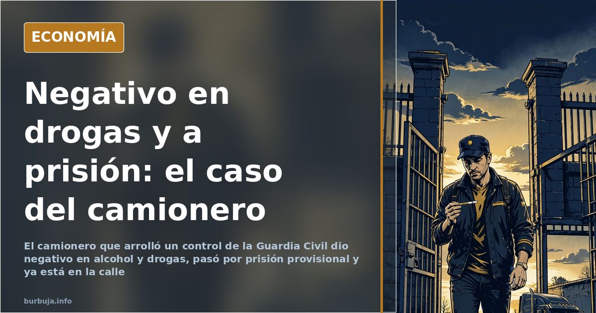 Vista nocturna de una autovía con un camión articulado acercándose a un control de la Guardia Civil señalizado