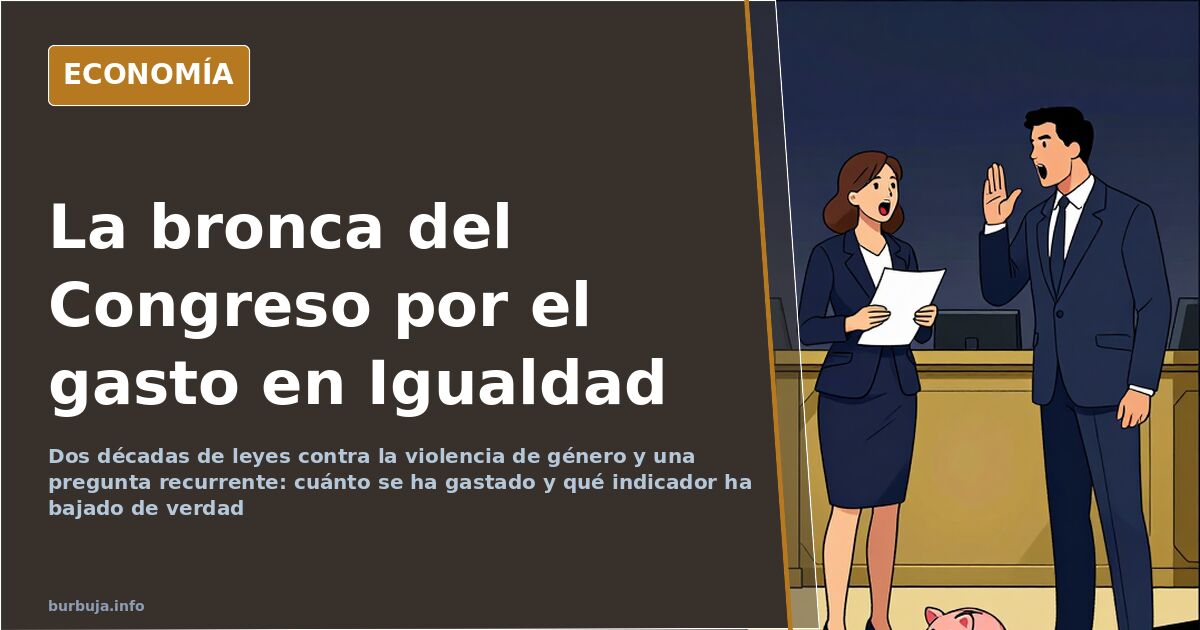 Hemiciclo del Congreso de los Diputados durante un debate sobre violencia de género y gasto público
