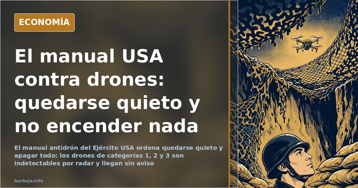 Manual anti-drones USA: quieto, sin móvil y con sacos terreros