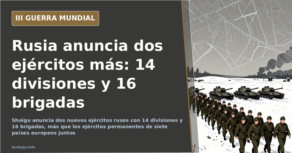 Rusia anuncia dos nuevos ejércitos con 16 brigadas y 14 divisiones