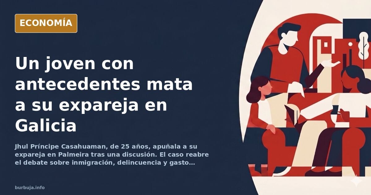 Ilustración editorial de un edificio de viviendas en Palmeira, Ribeira, donde ocurrió el crimen machista