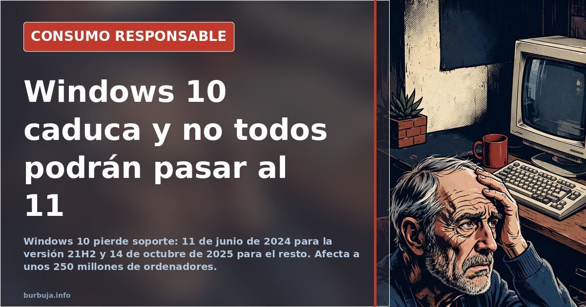 Windows 10 caduca: 250 millones de PCs y dos fechas límite