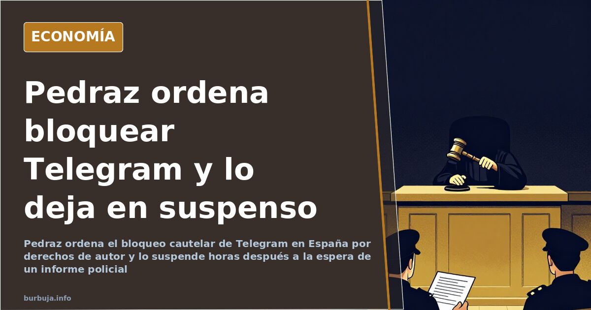 Icono de bloqueo sobre la pantalla de un teléfono móvil, símbolo del cierre cautelar de Telegram en España