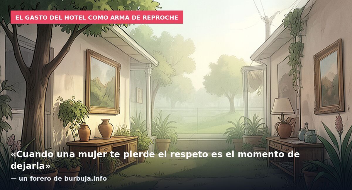 El gasto del hotel como arma de reproche: «Cuando una mujer te pierde el respeto es el momento de dejarla» — un forero de burbuja.info