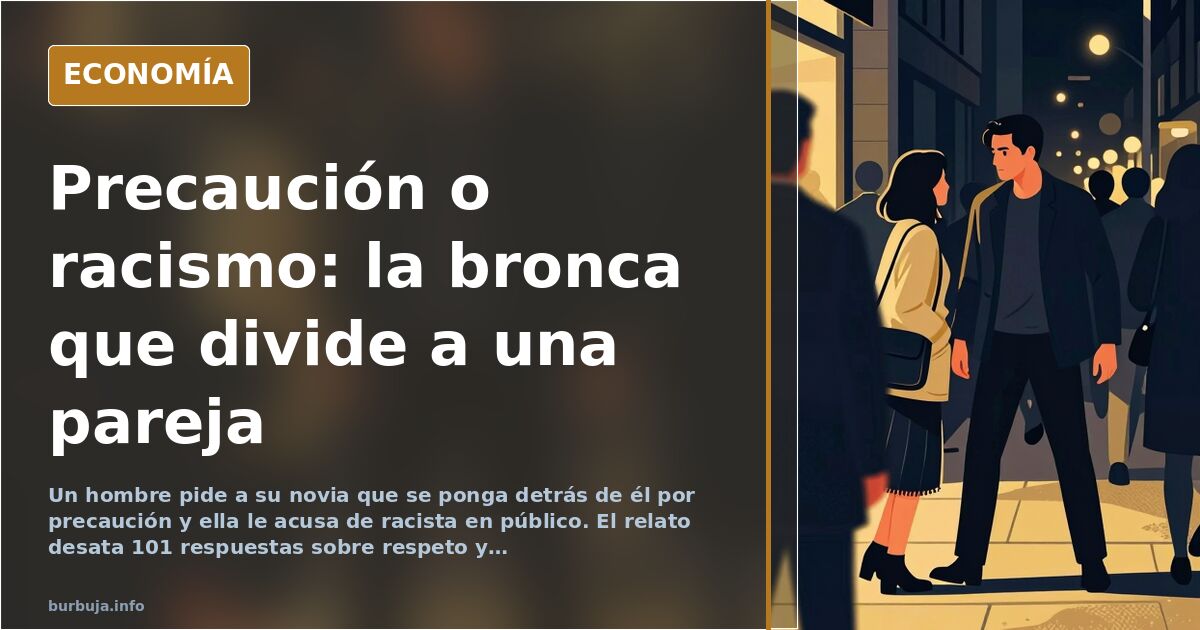 Ilustración editorial de una pareja discutiendo en una calle turística de Granada con gesto de tensión