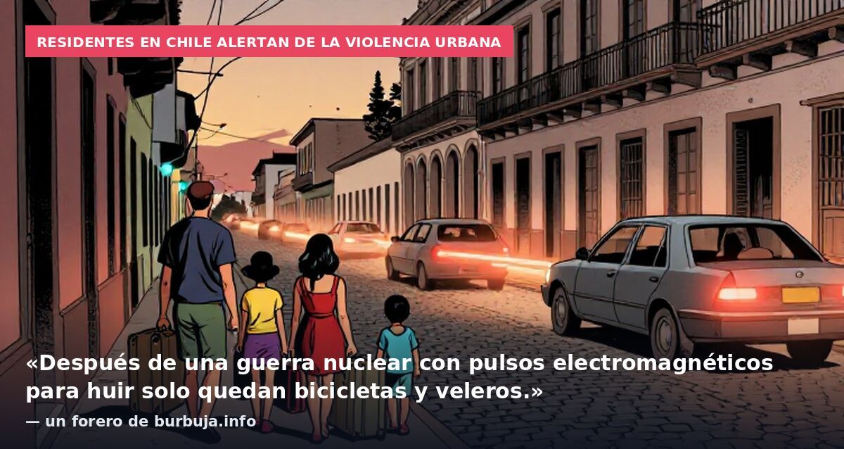 Residentes en Chile alertan de la violencia urbana: «Después de una guerra nuclear con pulsos electromagnéticos para huir solo quedan bicicletas y veleros.» — un forero de burbuja.info