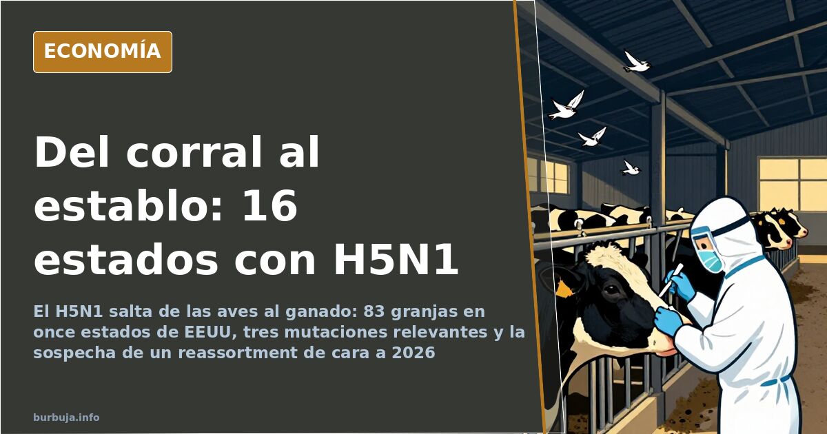 El H5N1 llega al ganado: 83 granjas y tres mutaciones bajo lupa