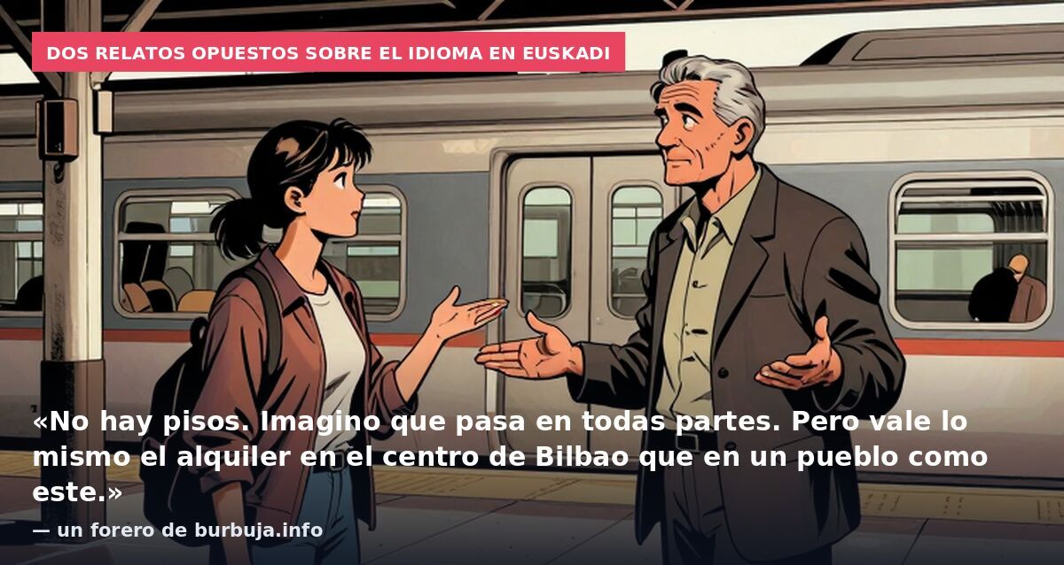 Dos relatos opuestos sobre el idioma en Euskadi: «No hay pisos. Imagino que pasa en todas partes. Pero vale lo mismo el alquiler en el centro de Bilbao que en un pueblo como este.» — un forero de burbuja.info