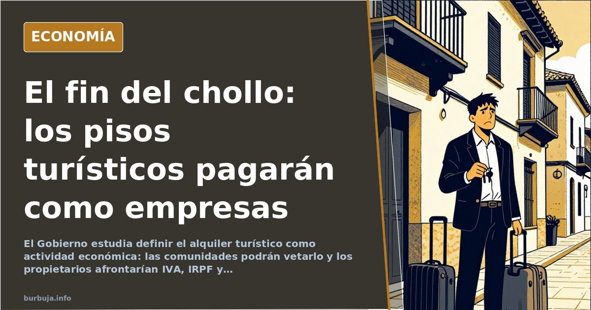 El Gobierno definirá los pisos turísticos como actividad económica