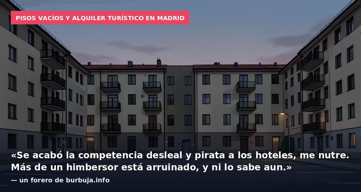 Pisos vacíos y alquiler turístico en Madrid: «Se acabó la competencia desleal y pirata a los hoteles, me nutre. Más de un himbersor está arruinado, y ni lo sabe aun.» — un forero de burbuja.info
