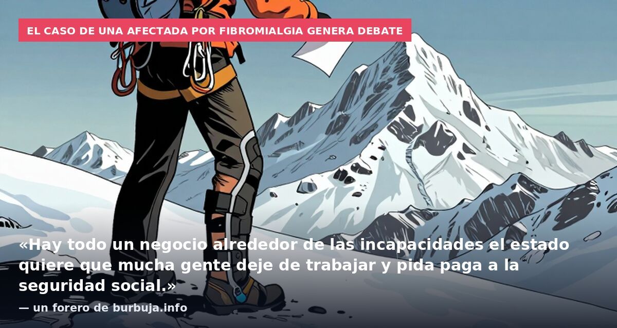 El caso de una afectada por fibromialgia genera debate: «Hay todo un negocio alrededor de las incapacidades el estado quiere que mucha gente deje de trabajar y pida paga a la seguridad social.» — un forero de burbuja.info