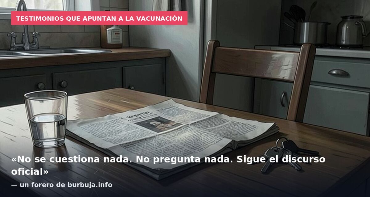 Testimonios que apuntan a la vacunación: «No se cuestiona nada. No pregunta nada. Sigue el discurso oficial» — un forero de burbuja.info