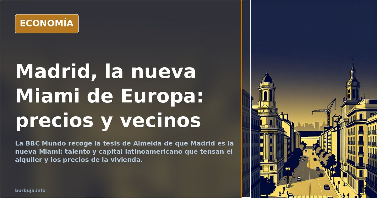 Almeida presume ante la BBC de que Madrid sea la Miami de Europa