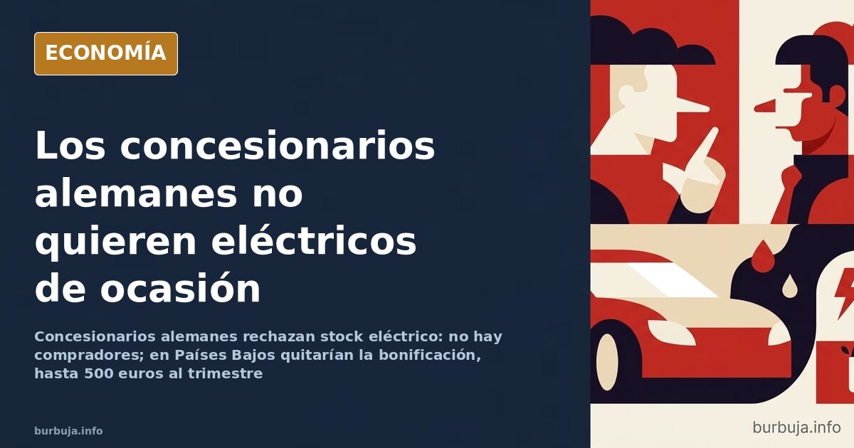 Hileras de coches eléctricos de segunda mano aparcados en el patio de un concesionario alemán esperando comprador