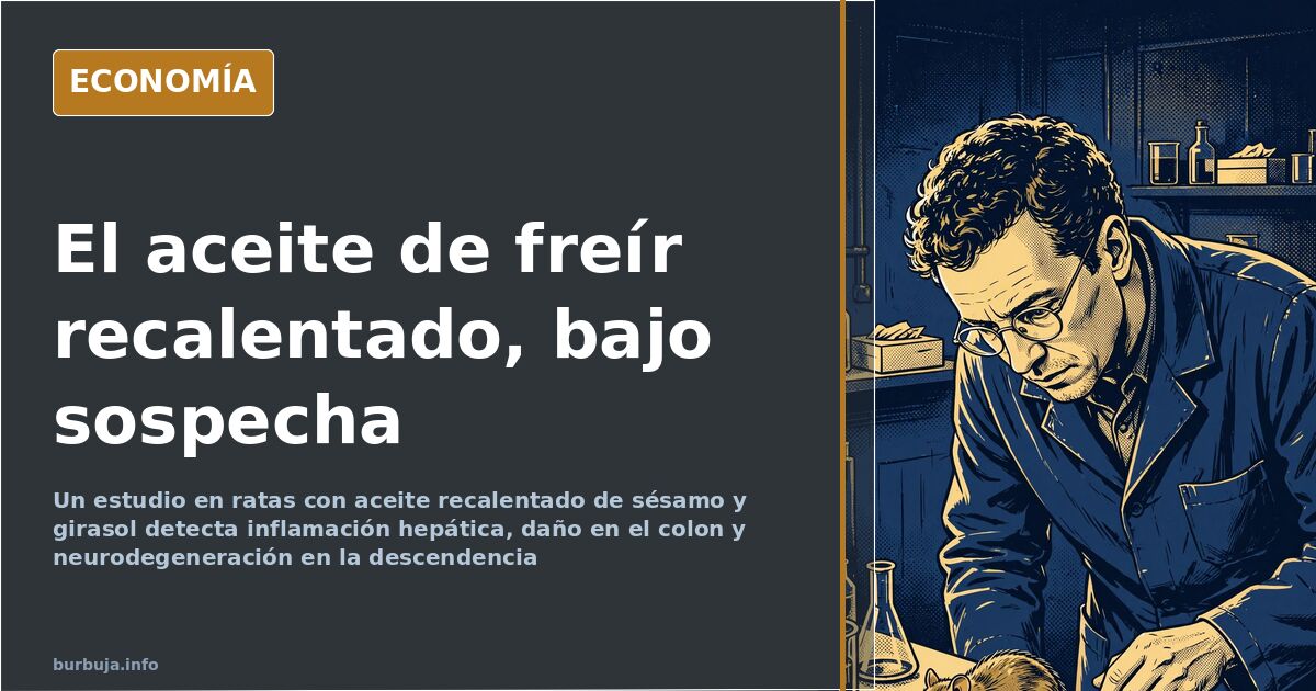Sartén con aceite recalentado humeando junto a una botella de aceite de oliva en una cocina doméstica