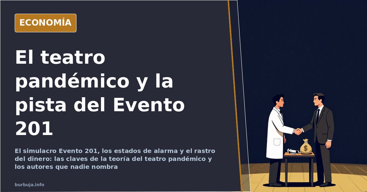 Ilustración editorial de varias pantallas emitiendo el mismo mensaje sobre la pandemia mientras una figura invisible sostiene