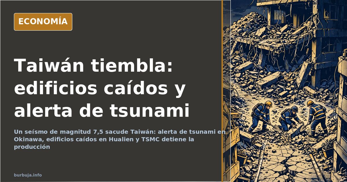 Terremoto de 7,5 en Taiwán: alerta de tsunami y edificios caídos
