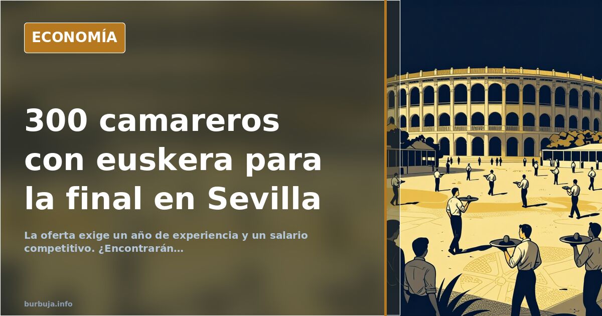 Nortempo busca 300 camareros con euskera para la final de Copa en Sevilla
