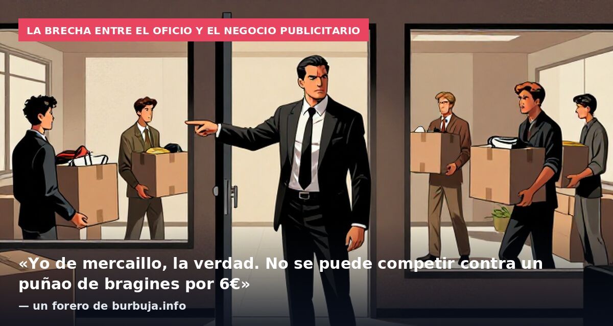 La brecha entre el oficio y el negocio publicitario: «Yo de mercaillo, la verdad. No se puede competir contra un puñao de bragines por 6€» — un forero de burbuja.info