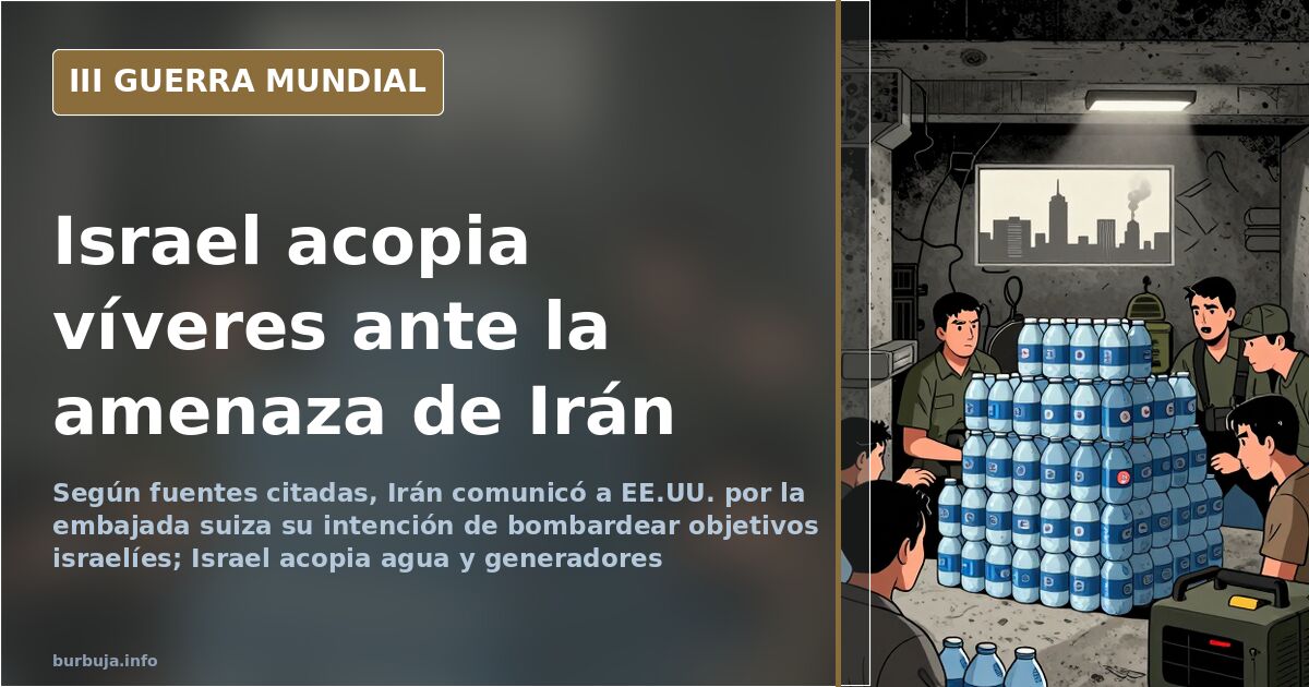 Mapa del estrecho de Ormuz junto a siluetas de material militar y generadores de emergencia