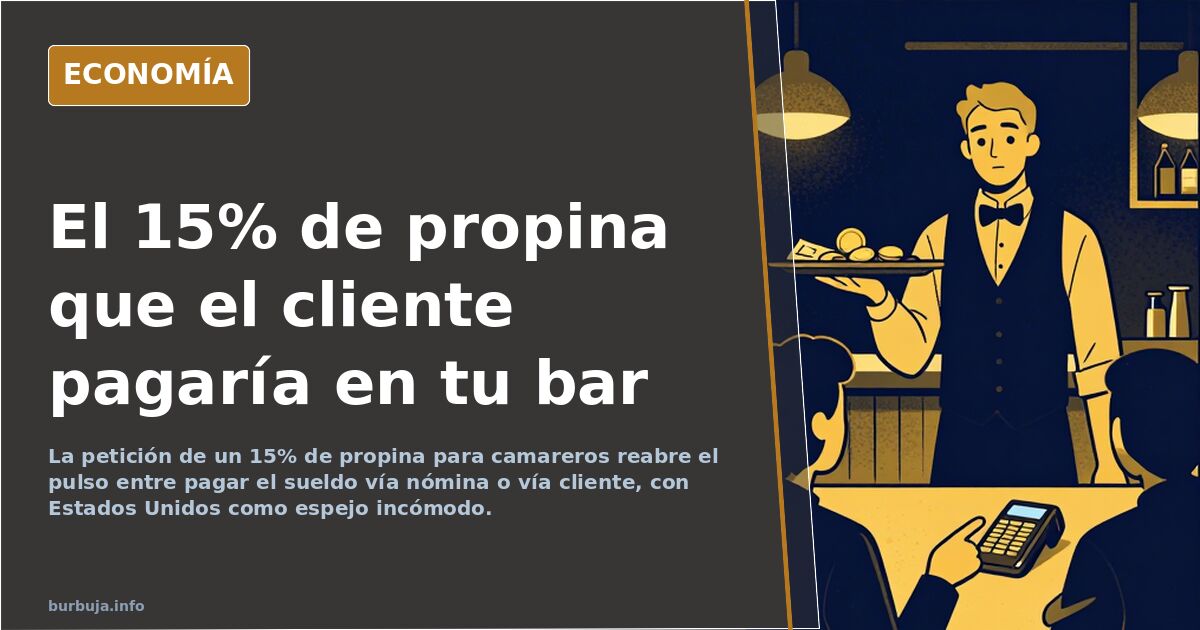 Propina del 15% para camareros: el modelo a importar