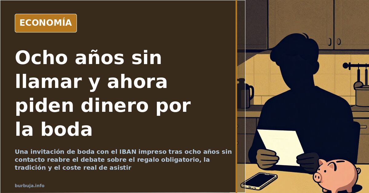Boda con IBAN: ocho años sin saber del amigo y ahora pide dinero