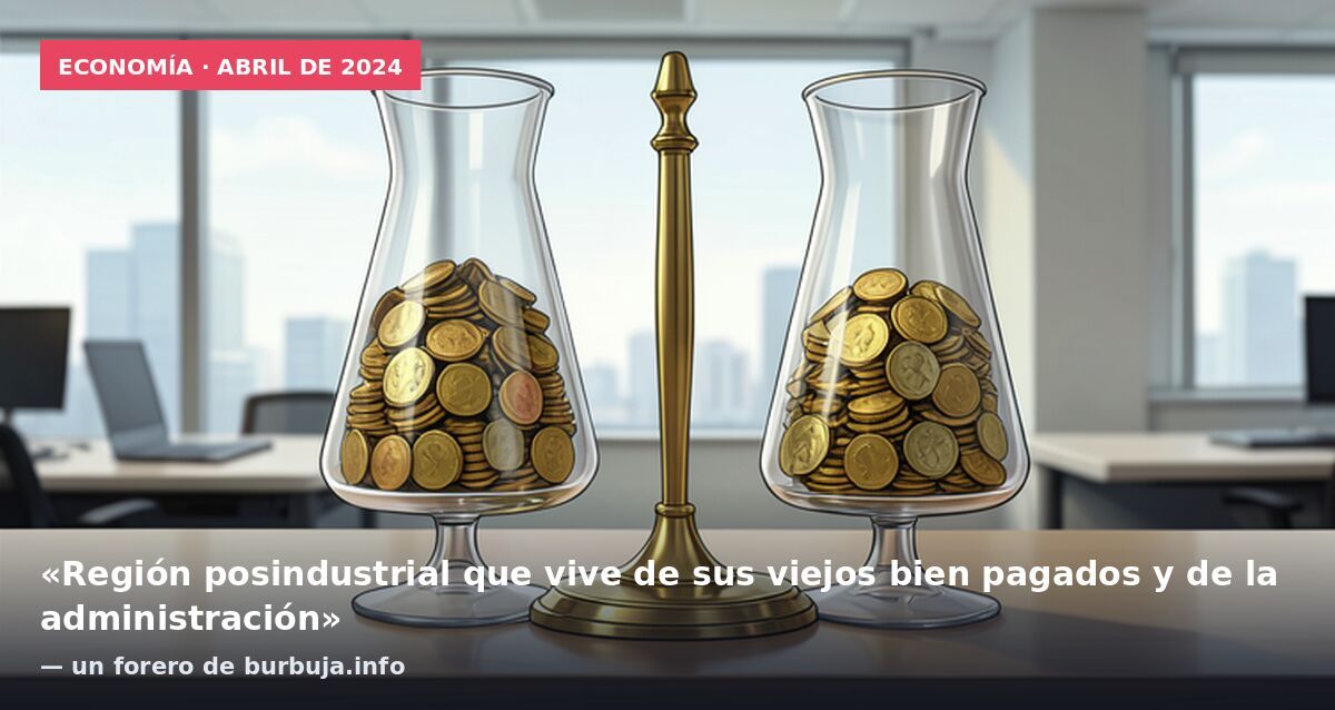 Economía · abril de 2024: «Región posindustrial que vive de sus viejos bien pagados y de la administración» — un forero de burbuja.info