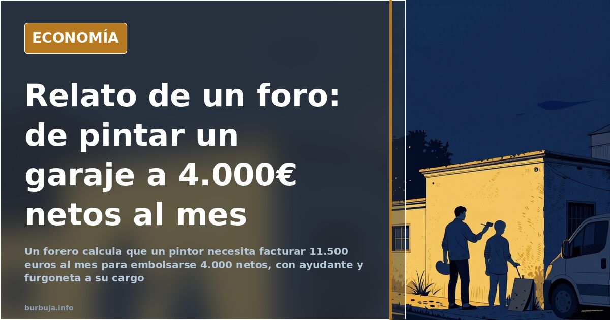 De pintar un garaje a facturar 11.500€: el cálculo de un foro