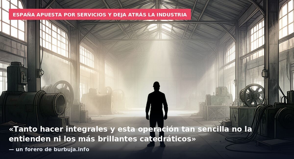 España apuesta por servicios y deja atrás la industria: «Tanto hacer integrales y esta operación tan sencilla no la entienden ni los más brillantes catedráticos» — un forero de burbuja.info
