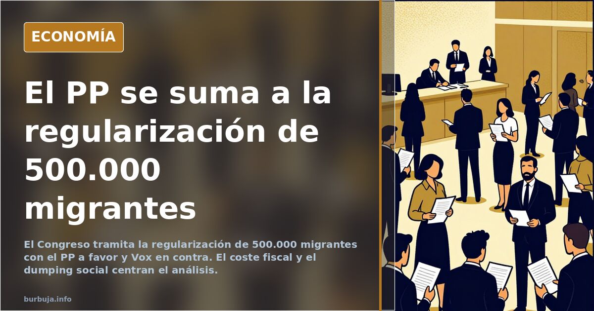 El Congreso tramita la regularización de 500.000 migrantes con el PP a favor
