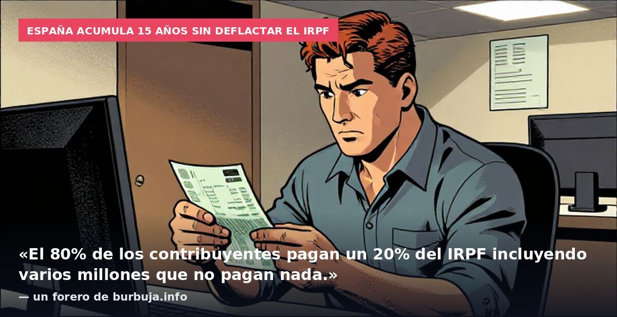 España acumula 15 años sin deflactar el IRPF: «El 80% de los contribuyentes pagan un 20% del IRPF incluyendo varios millones que no pagan nada.» — un forero de burbuja.info