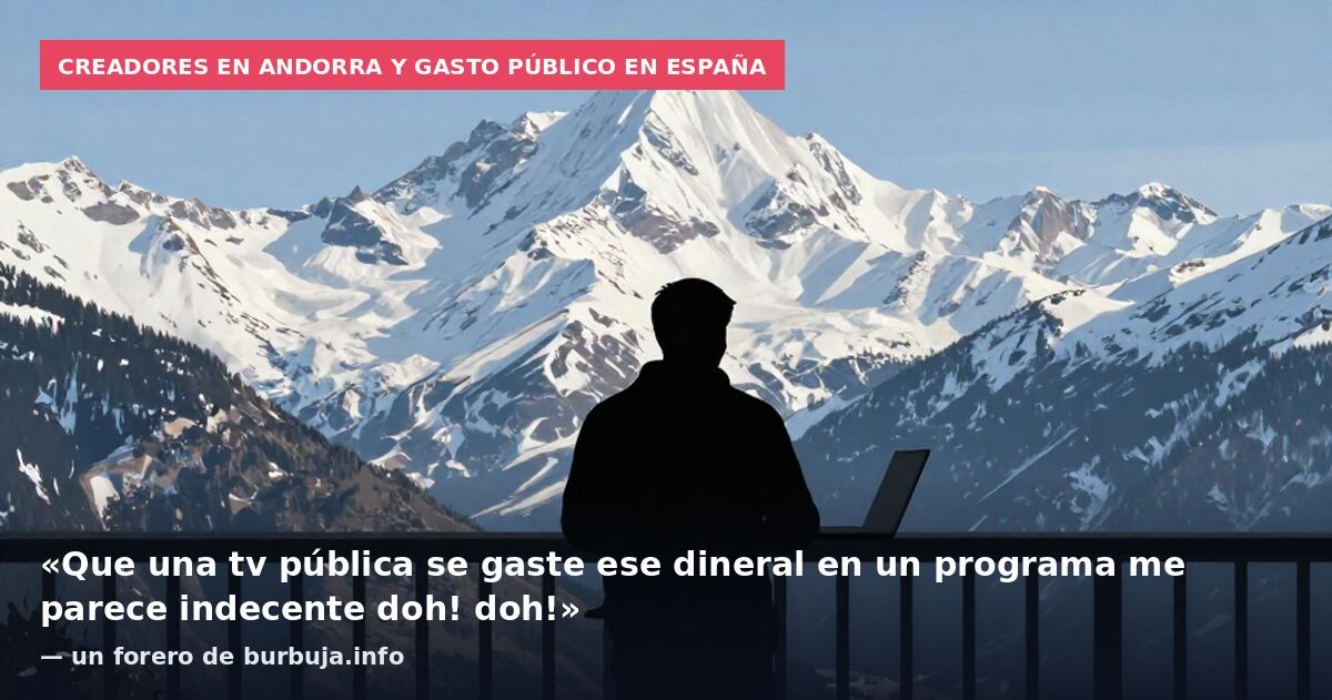 Creadores en Andorra y gasto público en España: «Que una tv pública se gaste ese dineral en un programa me parece indecente doh! doh!» — un forero de burbuja.info