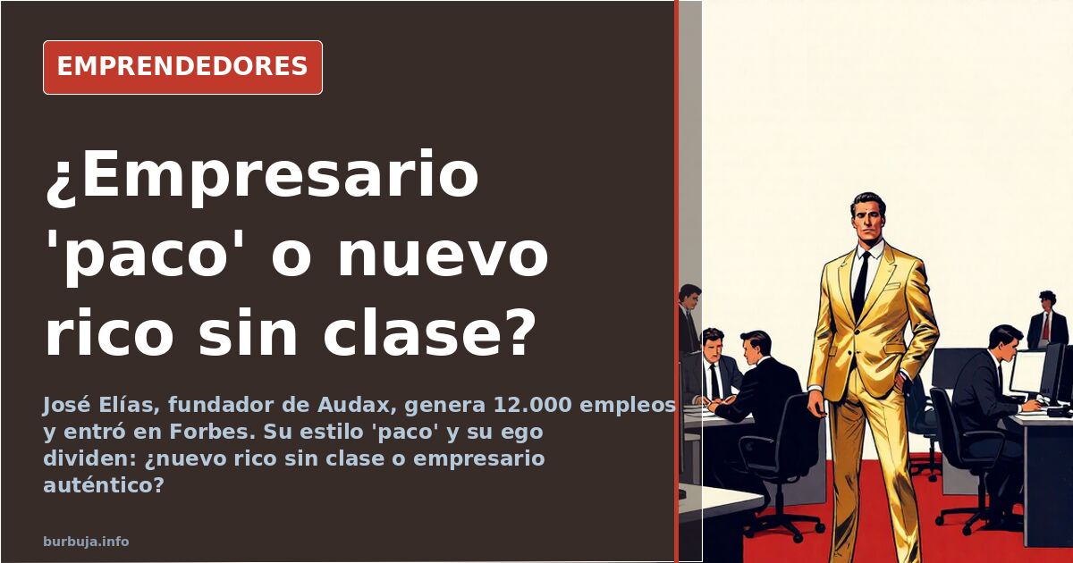Empresario José Elías sonriendo con camiseta casual junto a gráfico de crecimiento empresarial y lista Forbes
