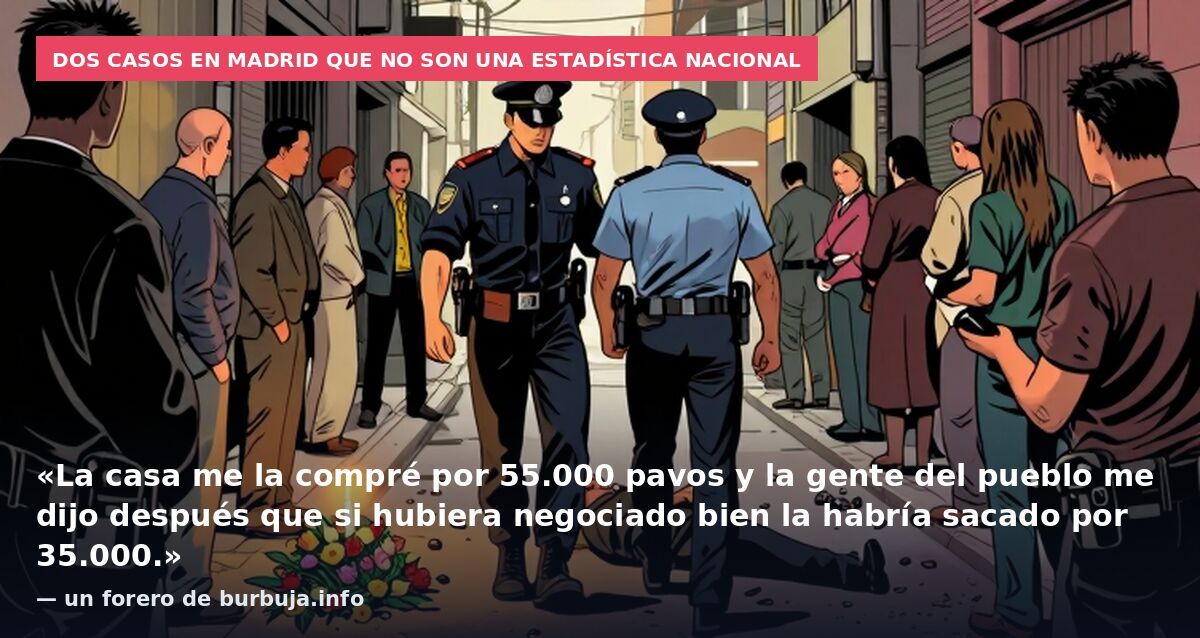 Dos casos en Madrid que no son una estadística nacional: «La casa me la compré por 55.000 pavos y la gente del pueblo me dijo después que si hubiera negociado bien la habría sacado por 35.000.» — un forero de burbuja.info