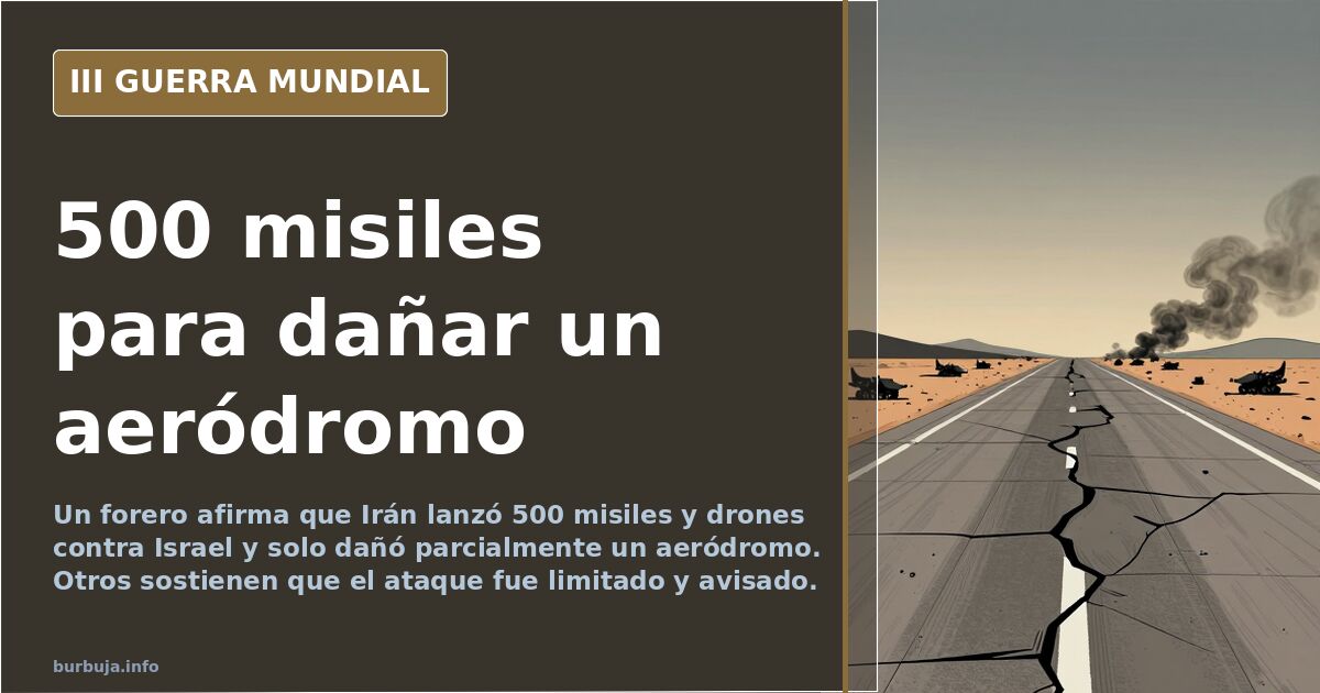 «Irán lanza 500 misiles y solo daña un aeródromo»