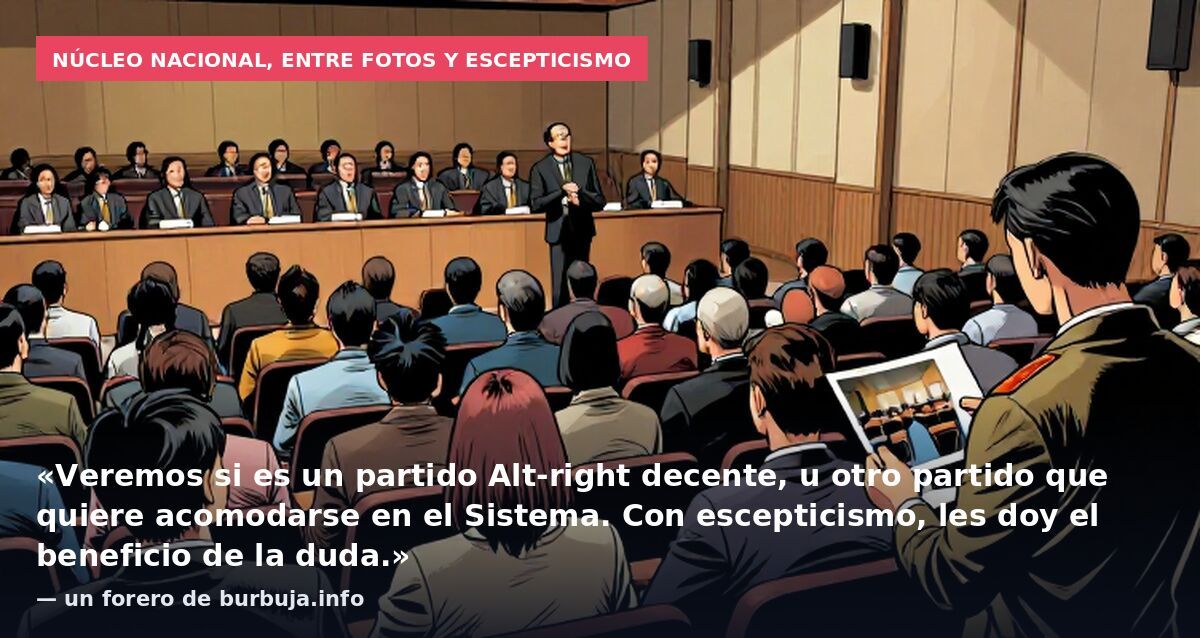 Núcleo Nacional, entre fotos y escepticismo: «Veremos si es un partido Alt-right decente, u otro partido que quiere acomodarse en el Sistema. Con escepticismo, les doy el beneficio de la duda.» — un forero de burbuja.info