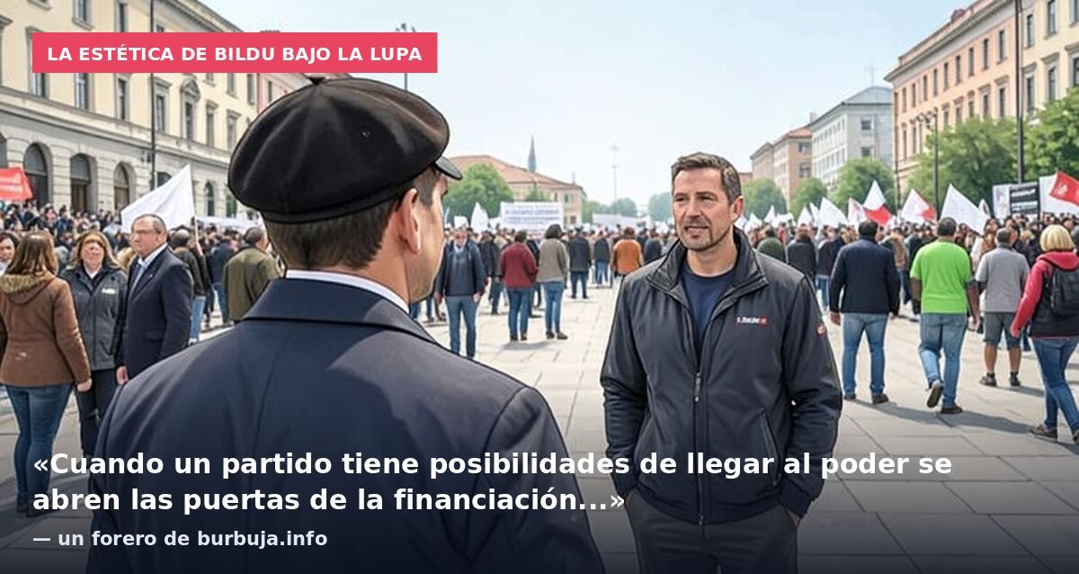 La estética de Bildu bajo la lupa: «Cuando un partido tiene posibilidades de llegar al poder se abren las puertas de la financiación...» — un forero de burbuja.info
