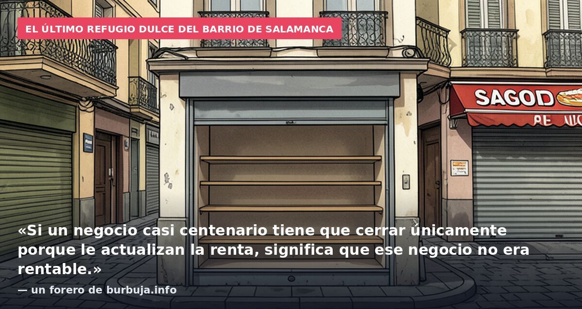 El último refugio dulce del Barrio de Salamanca: «Si un negocio casi centenario tiene que cerrar únicamente porque le actualizan la renta, significa que ese negocio no era rentable.» — un forero de burbuja.info