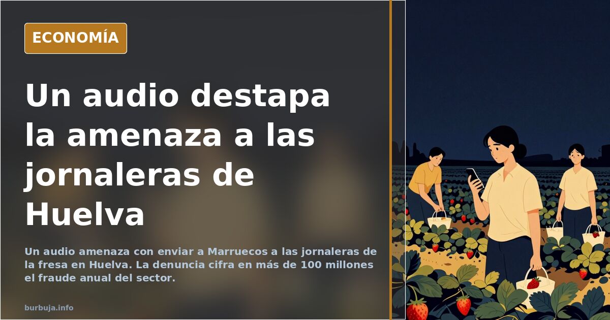 Invernaderos de fresas en Huelva con trabajadoras agrícolas al fondo durante la campaña de recogida