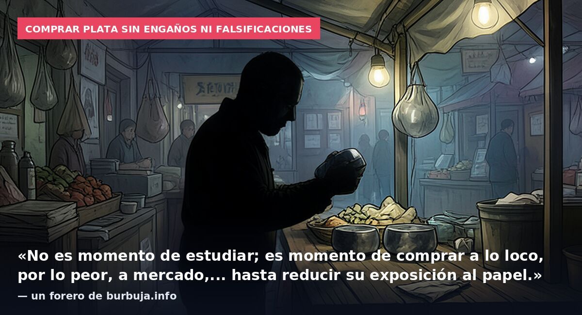 Comprar plata sin engaños ni falsificaciones: «No es momento de estudiar; es momento de comprar a lo loco, por lo peor, a mercado,... hasta reducir su exposición al papel.» — un forero de burbuja.info
